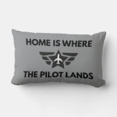 Funny Home Is Where The Pilot Lands Plane Welcome  ランバークッション (裏面)