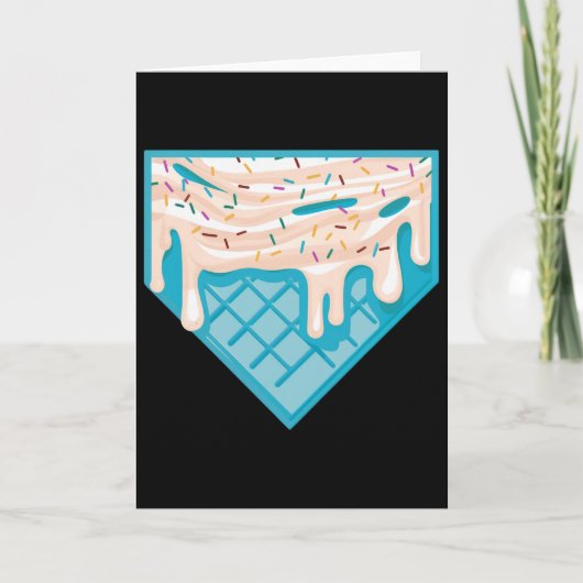 Funny Home Plate Drip - Ice Cream Softll And Sell  カード (正面)
