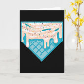 Funny Home Plate Drip - Ice Cream Softll And Sell  カード (黄色い花)