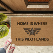 Funny Home Where This Pilot Lands Plane Welcome  コーヒーマグカップ