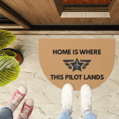 Funny Home Where This Pilot Lands Plane Welcome  コーヒーマグカップ
