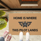 Funny Home Where This Pilot Lands Plane Welcome  コーヒーマグカップ