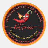 Funny Homemade Hot Sauce Label Template ラウンドシール (正面)