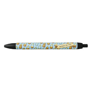 Funny Honey Bear Bottle Squeeze The Day! Pattern 黒ボールペン