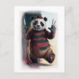 Funny Horror Parody Movie Character on a White シーズンポストカード