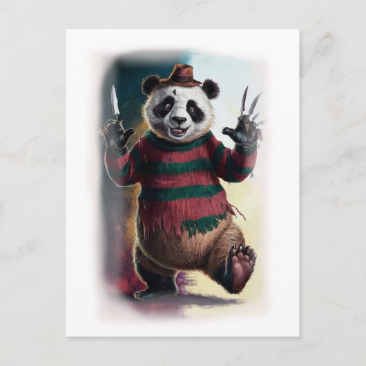 Funny Horror Parody Movie Character on a White シーズンポストカード (正面)