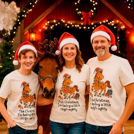 Funny Horse Christmas Farm – Custom Name Tシャツ