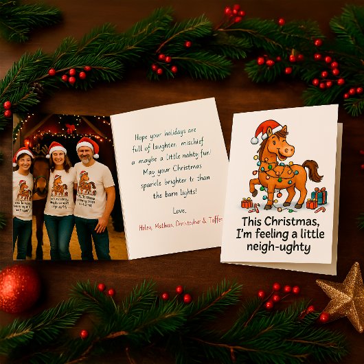 Funny Horse Greeting for Equestrians & Animal Love カード