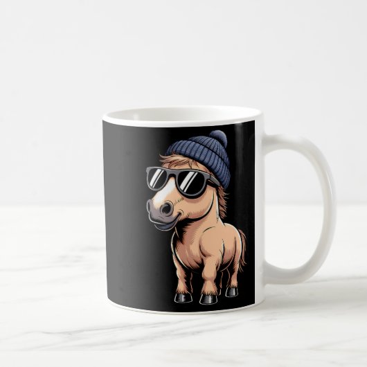 Funny Horse In Retro Style - Farm Humour Ny Funny  コーヒーマグカップ (右)