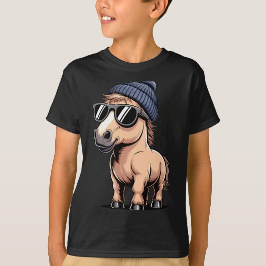 Funny Horse In Retro Style - Farm Humour Ny Funny  Tシャツ (正面)