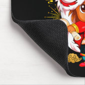 Funny Horse Lion Dance Chinese New Year Kid Men  マウスパッド (コーナー)