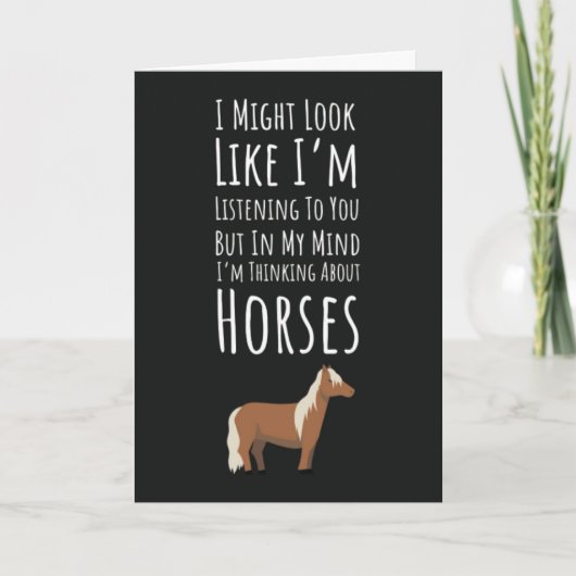 Funny Horse Lover Cards Equestrian Equine Animal カード (正面)