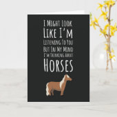 Funny Horse Lover Cards Equestrian Equine Animal カード (黄色い花)