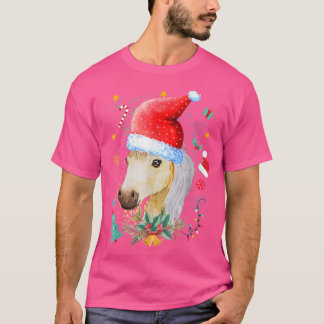 Funny Horse Lover Santa Hat Baby cute Horse Christ Tシャツ