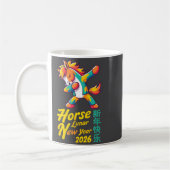 Funny Horse Lunar New Year 2026 Dabbing Design  コーヒーマグカップ (左)