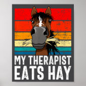 Funny Horse My Therast Eats Hay Tee Hor  ポスター (正面)