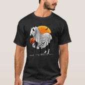 Funny Horse With Jackolantern Ghost Halloween Ride Tシャツ (正面)