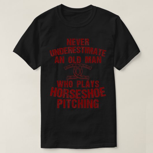 Funny Horseshoe Pitching Gift Cool Old Man Throw G Tシャツ (デザイン正面)