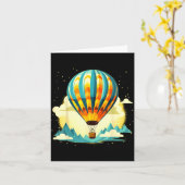 Funny Hot Air Balloon For New Adventures Lovers カード (黄色い花)