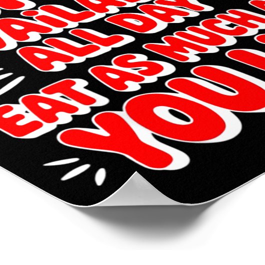 Funny Hot Buffet Available All Day Eat As Much As  ポスター (角)