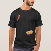 Funny Hot Dog Jumping Into Bun – Cute Sausage Cart Tシャツ (正面)