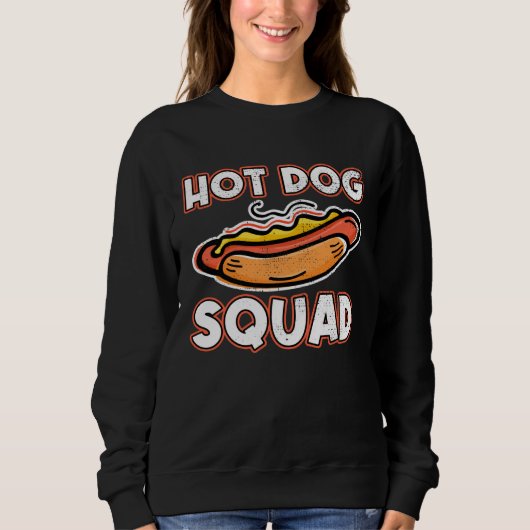 Funny Hotdog Squad Hotdog Friends Hotdog Sandwich スウェットシャツ (正面)