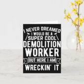 Funny House Demolition Day Demolition Worker Wreck カード (黄色い花)