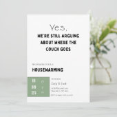 Funny Housewarming Invitation • Couch Quote Design 招待状 (スタンド正面)