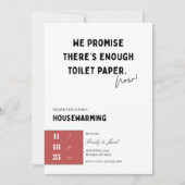 Funny Housewarming Invitation • Toilet Paper Quote 招待状 (正面)