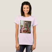 Funny Housewife Cat Meme Gen Z Brainrot T-Shirt Tシャツ (正面フル)