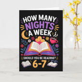 Funny How Many Nights A Week Should You Be Reading カード (黄色い花)