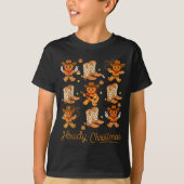 Funny Howdy Christmas Gingerbread Cowboy Rodeo Wes Tシャツ (正面)