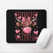 Funny Howdy Valentine Highland Cow Valentine’s Day マウスパッド (マウス)