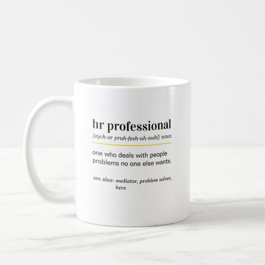 Funny HR Definition Gift コーヒーマグカップ (左)