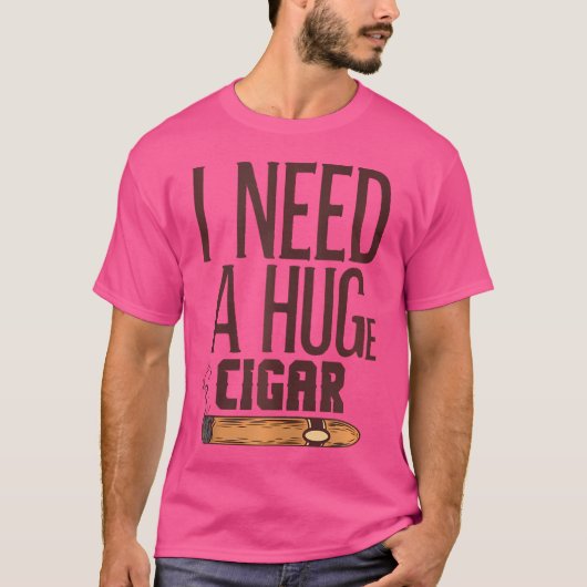 Funny Huge Cigar Lover Women And Men Cigar Smoker Tシャツ (正面)