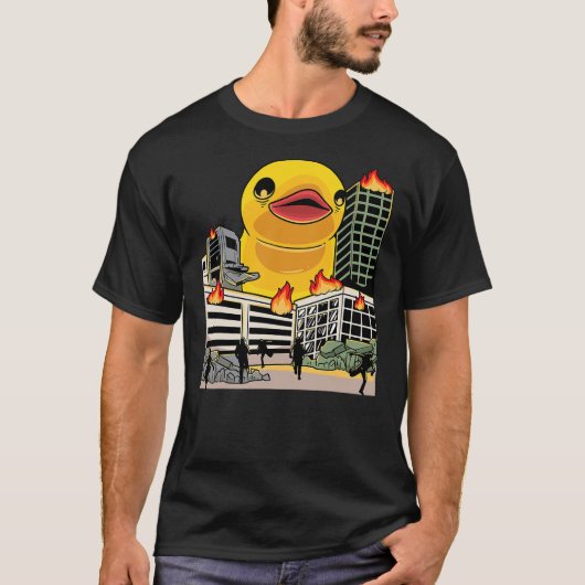 Funny Huge Rubber Duck Lover Kids Tシャツ (正面)