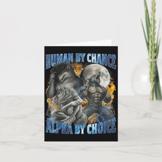 Funny Human By Chance Alpha By Choice Wolf Matchin カード (正面)