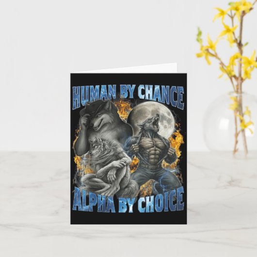 Funny Human By Chance Alpha By Choice Wolf Matchin カード (黄色い花)