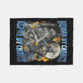 Funny Human By Chance Alpha By Choice Wolf Matchin フリースブランケット (正面(横))