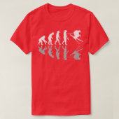 Funny Human Evolution Skiing Humor Ski Snowboard W Tシャツ (デザイン正面)
