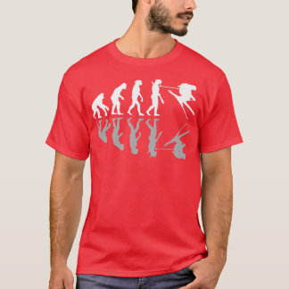 Funny Human Evolution Skiing Humor Ski Snowboard W Tシャツ