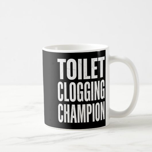 Funny Humor Bathroom Joke Toilet Clogging Chamon  コーヒーマグカップ (右)