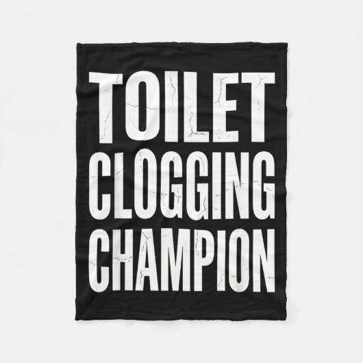 Funny Humor Bathroom Joke Toilet Clogging Chamon  フリースブランケット (正面)