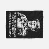 Funny Humor Grandpa Gift Father's Day Grandfather  フリースブランケット (正面(横))