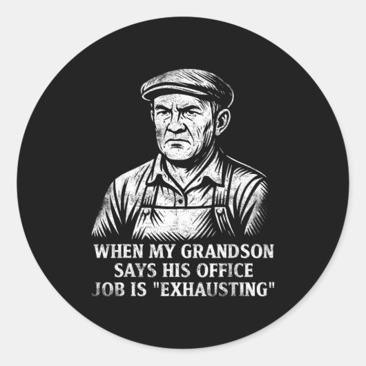 Funny Humor Grandpa Gift Father's Day Grandfather  ラウンドシール (正面)