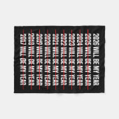 Funny Humor New Years Eve 2026 Will Be My Year  フリースブランケット (正面(横))