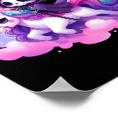 Funny Humor Rainbow Gothic Grim Reaper Riding Unic ポスター (角)