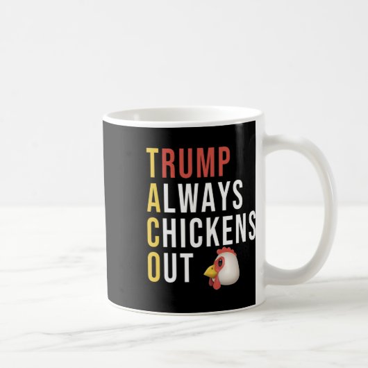 Funny Humor Taco Trump Always Chickens Out  コーヒーマグカップ (右)