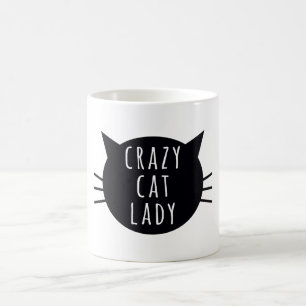 funny Humor Typography熱狂するな猫の女性 コーヒーマグカップ
