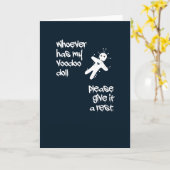 Funny Humor. Voodoo Doll Halloween カード (黄色い花)